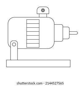 A standard red colored DC (ac) electric motor - electrical illustration , icon , vector  