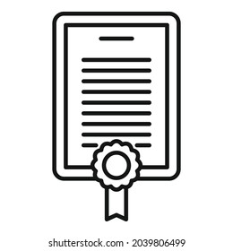 Standard regulation icon outline vector. Policy quality. Test rule