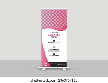 Standard Roll Up Banner Standdesign mit abstraktem geometrischem Design, Bannervorlage, Business Roll Up, Präsentation und sozialen Netzwerken.