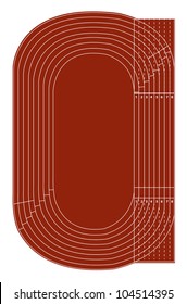 Standard Running Track On White - Vector