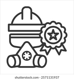 Standard Safety Equipment Icon Vector Illustration Outline