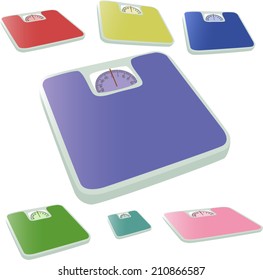 standard scales to measure the weight of different colors
