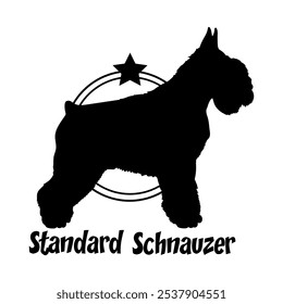 Silhueta de cão Schnauzer padrão, cão, raças de cães, logotipo, vetor, silhueta, design de logotipo, animal, ilustração, ícone, sinal, design, preto, símbolo, pet