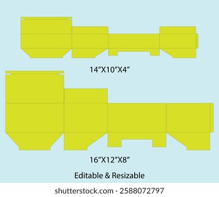 standard shipping box dieline. Standard shipping box packaging template design. 