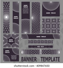 Standard size web banners set. Vector Web Banners
