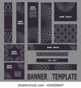 Standard size web banners set. Vector Web Banners