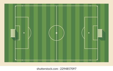 Standard soccer field. Vector illustration for sports banners or advertising. 