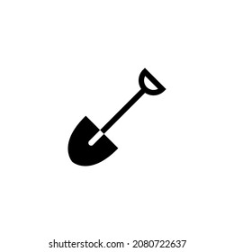 Standard spade icon. Simple slanted vector symbol and silhouette. Isolated on white background.