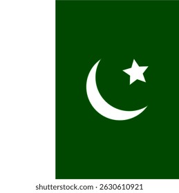 Standard square Pakistan flag, symbol of national pride and identity