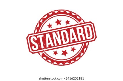 Standardstempel aus rotem Gummi auf weißem Hintergrund. Standardstempelzeichen. Standardstempel.