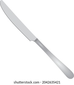Standard steel table knife for serving. Vector illustration.
