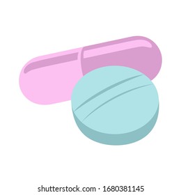 Standard tablets and pills capsule vector isolated on white background.