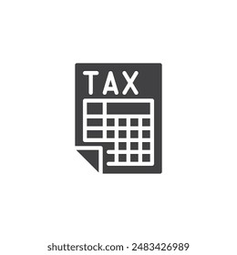 Icône de formulaire fiscal standard  Image vectorielle. panneau plat rempli pour le concept mobile et le web design. Icône glyphe de formulaire fiscal. Symbole, illustration logo.  graphiques de Image vectorielle