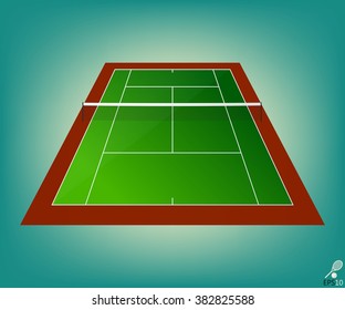 Standard Tennis Court Grass Stock Vector (Royalty Free) 382825588 ...