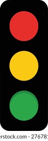 Standard traffic light showing all three colored signals simultaneously Vector