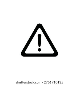 A standard triangular warning sign featuring a bold black exclamation mark on a white background