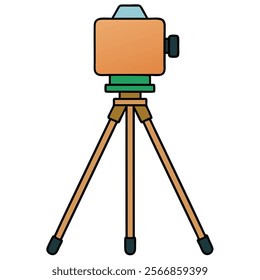 Standard tripod flat vector illustration white background 