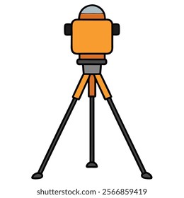 Standard tripod flat vector illustration white background 