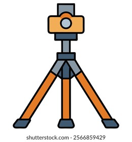 Standard tripod flat vector illustration white background 