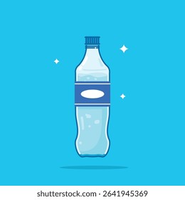 Standard type plastic water bottle with a capacity of 600ml, healthy blue drinking water is packed in a bottle, recyclable and easy to store liquid.