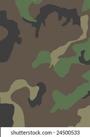 Standard USA 4-Color Woodland Camouflage Pattern. Vector