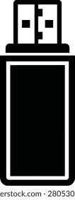 Standard usb flash drive icon for data storage with memory stick technology computer transfer