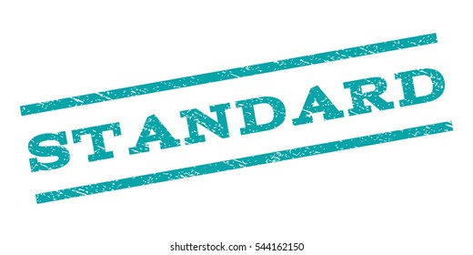 Standard watermark stamp. Text caption between parallel lines with grunge design style. Rubber seal stamp with unclean texture. Vector cyan color ink imprint on a white background.