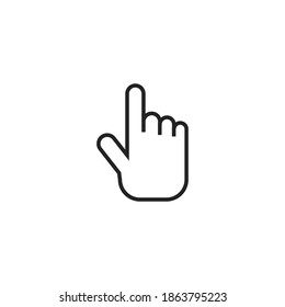 Vector de cursor de mano estándar blanco y negro aislado en fondo blanco. ilustración de acciones.