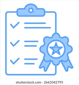Ilustração do vetor de ícone azul de padronização