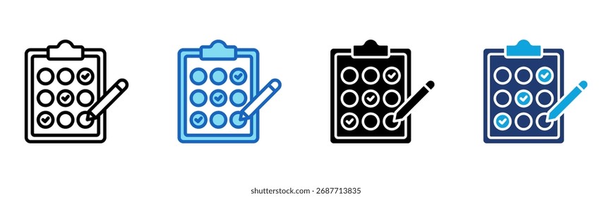 Standardized Test icon Multi Style Vector Illustration