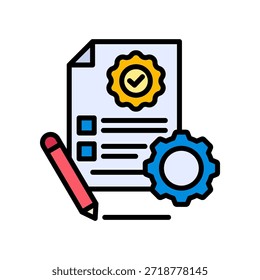 Ícone de trabalho padronizado Ilustração de vetor de cor linear