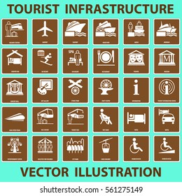 standards of tourist infrastructure icons vector