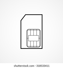 Standart sim card symbol. Outline vector illustration