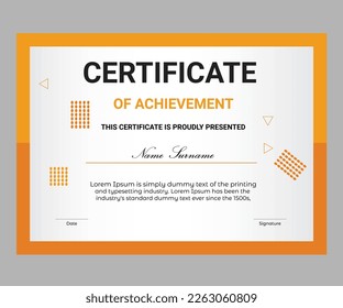 Plantilla de certificado de logro estándar.