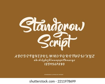 Standgrow Script Calligraphy Alphabet Standard Glyphs