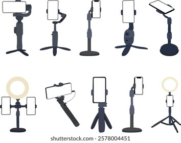 Standing Adjustable Tripod and Gadget Equipment Design Collection