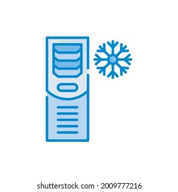 standing air conditioner vector blue icon style illustration. EPS 10 File symbol