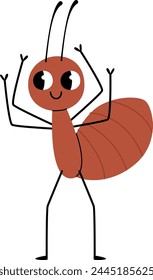 Standing Ant Insect Vector Illustration