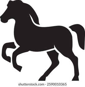 standing Arabian horse silhouette horse black Icon Vector sticker symbol 