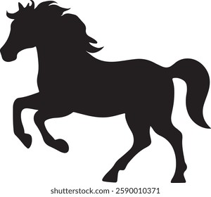 standing Arabian horse silhouette horse black Icon Vector sticker symbol 