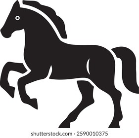 standing Arabian horse silhouette horse black Icon Vector sticker symbol 