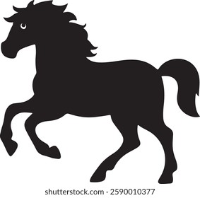 standing Arabian horse silhouette horse black Icon Vector sticker symbol 