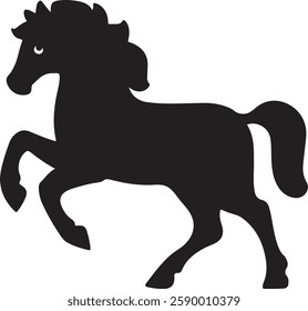 standing Arabian horse silhouette horse black Icon Vector sticker symbol 