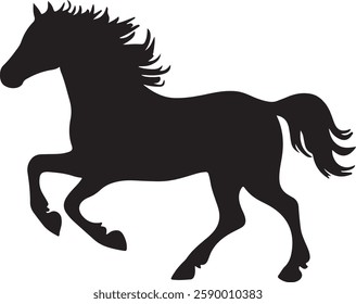 standing Arabian horse silhouette horse black Icon Vector sticker symbol 