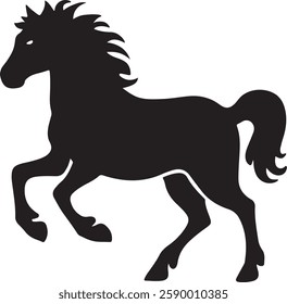 standing Arabian horse silhouette horse black Icon Vector sticker symbol 