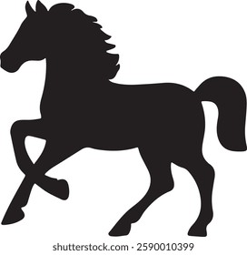 standing Arabian horse silhouette horse black Icon Vector sticker symbol 