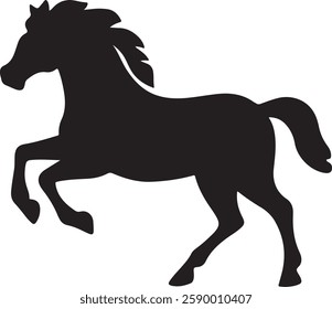 standing Arabian horse silhouette horse black Icon Vector sticker symbol 