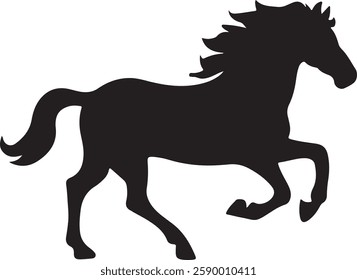 standing Arabian horse silhouette horse black Icon Vector sticker symbol 