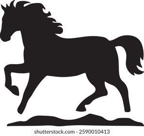 standing Arabian horse silhouette horse black Icon Vector sticker symbol 