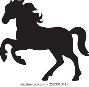 standing Arabian horse silhouette horse black Icon Vector sticker symbol 